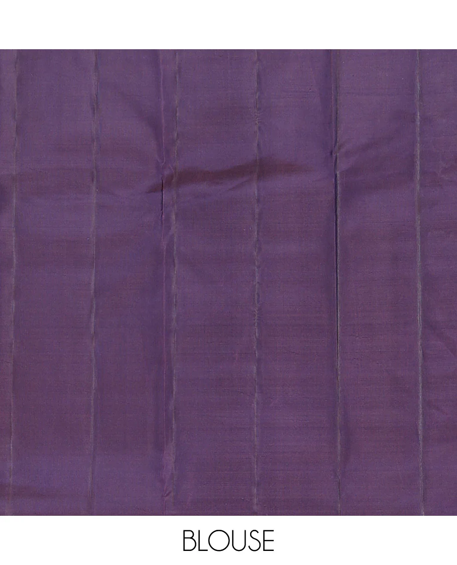 Blue Vasundhara Silk Saree Prettified with Zari Buttas, Highlighted by a Zari Border, a Zari-Woven Grandly Woven Pallu Decked Up with Intricate Mughal Designs, and Paired with a Matching Blouse - Image 6