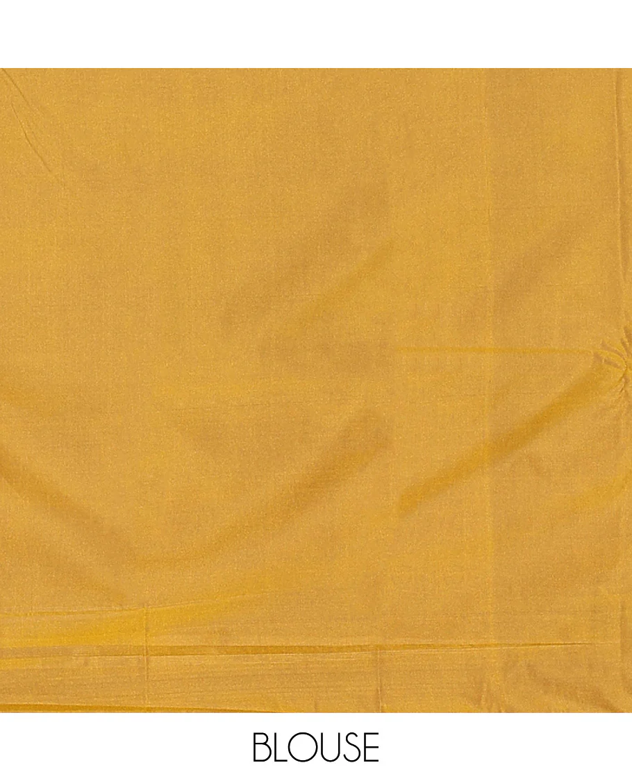 Mustrad Budget Silk Saree, Detailed with Floral Zari Buttas All Over Its Body, Highlighted by a Zari Border of Floral Designs, Grandly Woven Jaal Pallu, and Paired with a Matching Blouse - Image 4